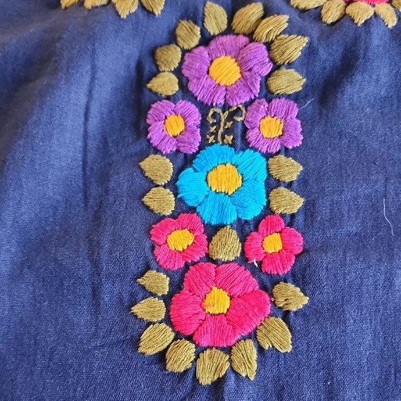 Embroidered Navy Blouse - Picture 5 of 5